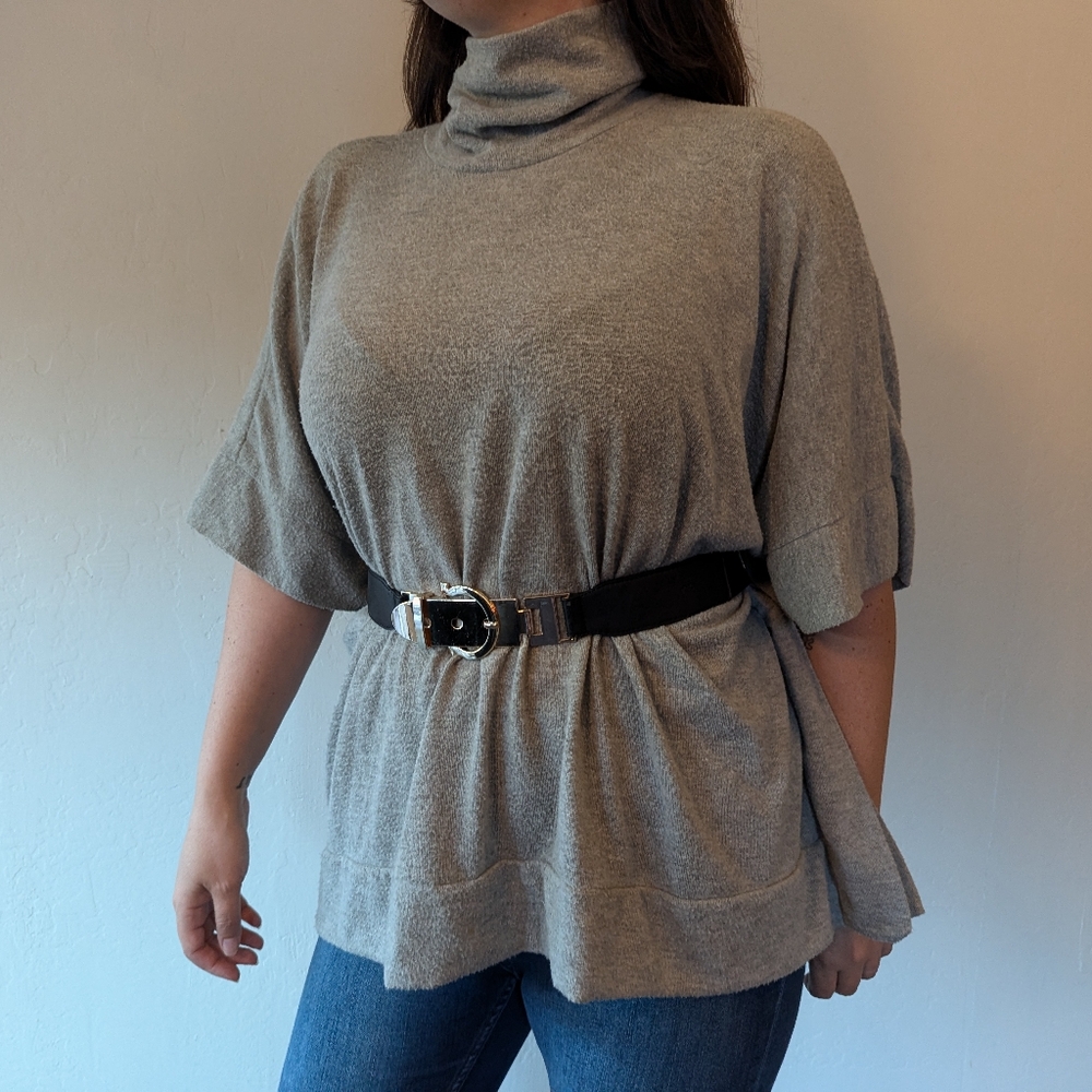 Poncho style long sweater